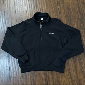 Sporty & Rich Black Half-Zip Pullover with Small Chest Logo